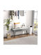 Velvet Upholstered Bench Stool Gray 100x36x45cm