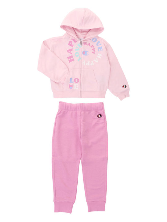 Champion Παιδικό Σετ Φόρμας Pink Full Zip Suit