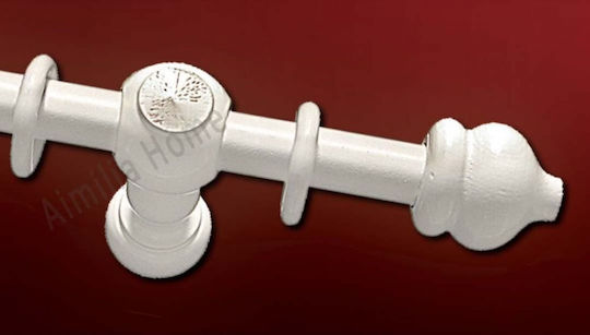 Ramino Metallisches Vorhangstangen Einzeln Φ23mm 200cm Weiß RA.18048