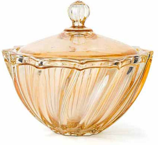 Homestyle Φοντανιέρα Glas mit Deckel 19x19x17cm Honig Homestyle Φοντανιέρα Glas mit Deckel 19x19x17cm Honig
