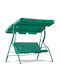 Garten & Veranda Schaukel mit Basis und Kissen 3 Sitze Kunststoff Grün L170xB100xH150cm