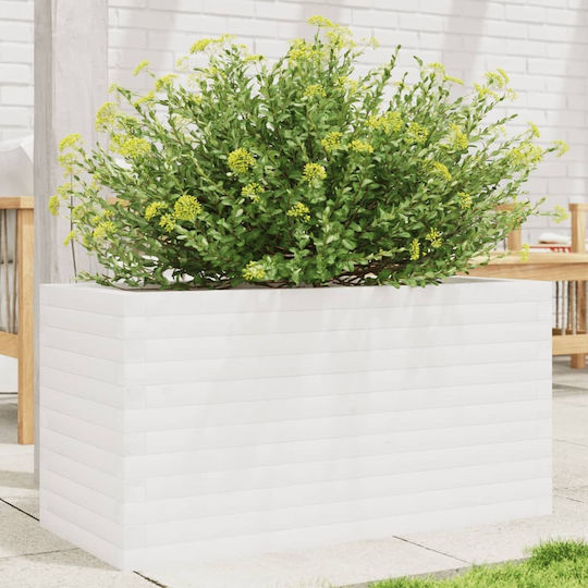 vidaXL Ζαρντινιέρα Ξύλινη Λευκή 90x40x45.5εκ.