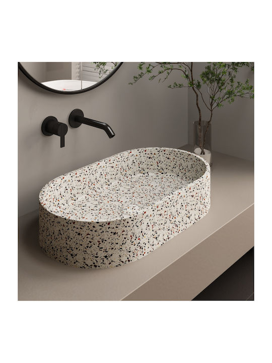 Karag Linus Επικαθήμενος Νιπτήρας Πέτρινος 60x35x12cm Fruitcake