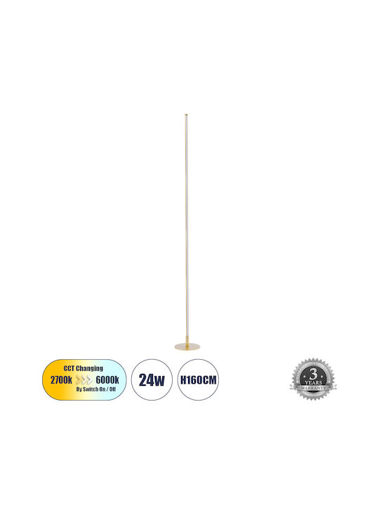 GloboStar Daluma LED Stehlampe H160xB18cm. mit Einstellbarem Weißem Licht Gold