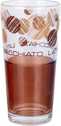 Cerve Color Latte Set of Glasses Water made of Glass in Brown Color 360ml 6pcs