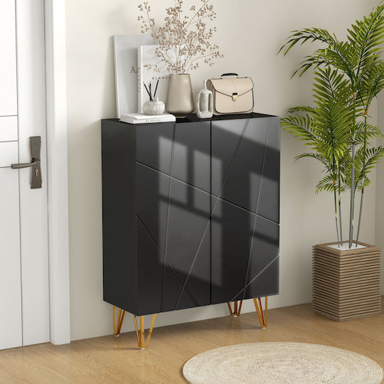Wooden Shoe Organizer Black 72x31.5x95cm