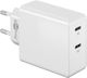 Goobay Ladegerät ohne Kabel mit 2 USB-C Anschlüsse 36W Stromlieferung Weißs (61758)