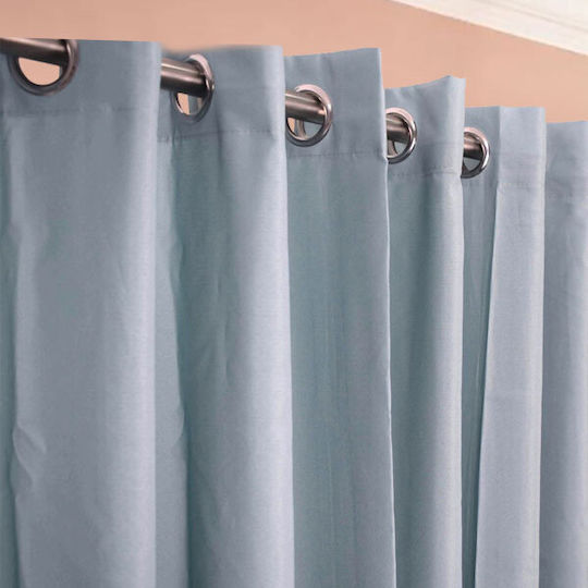 SpitiBazaar Vorhang mit Grommets Blau 270x280cm
