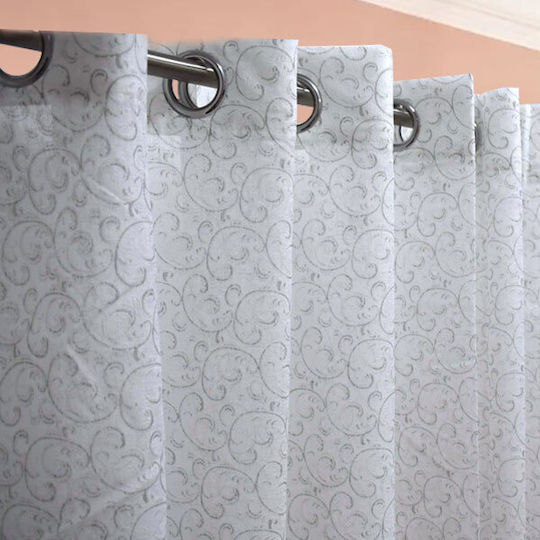 SpitiBazaar Κουρτίνα με Τρουκς Λευκή 270x280εκ.