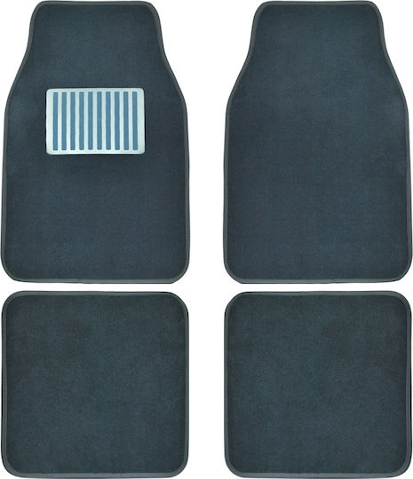 Autoline Satz Vorder- und Hintermatten Universal 4Stück aus Teppichboden Gray / Schwarz