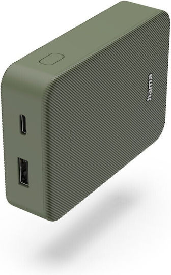 HAMA Colour 10 Power Bank 10000mAh με Θύρα USB-A και Θύρα USB-C Πράσινο