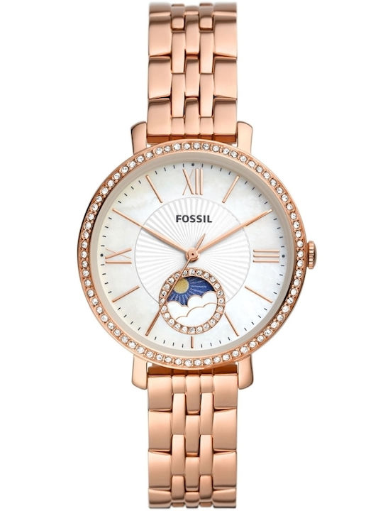 Fossil Jacqueline Damen Uhr mit Rose Gold Metallarmband