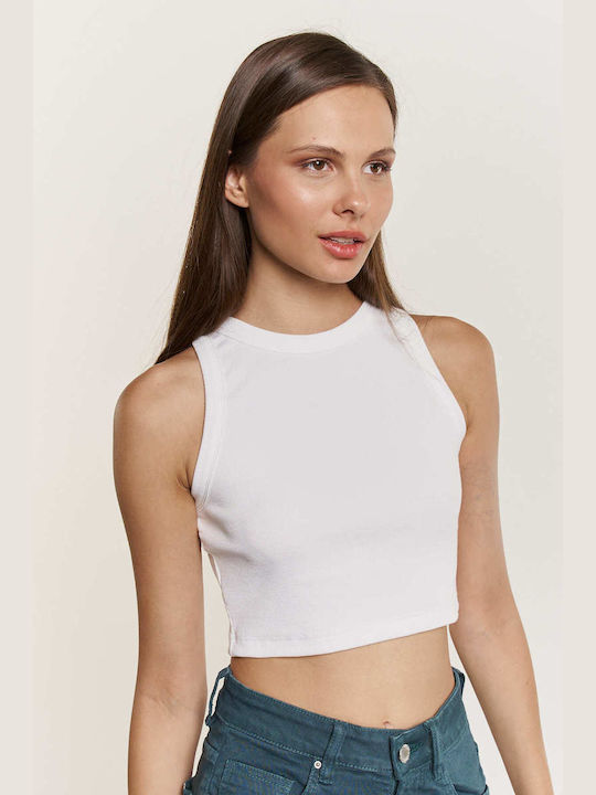 Edward Jeans Дамско Crop Top White