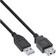 InLine USB 2.0 Kabel USB-A-Stecker - USB-A-Buchse Schwarz 0.5m 34650B