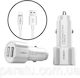 Moxom KC-15 Car Charger 2.4A with one Port: 1xUSB with Cable Lightning White Color