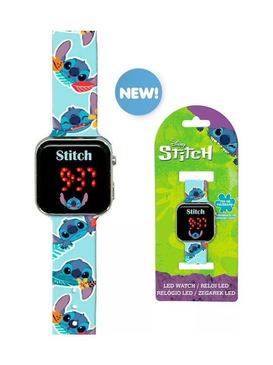 Kids Licensing Lilo Stitch Digital Kids Watch Blue With Rubber Strap