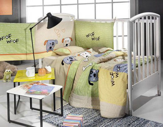Nima Cotton Baby Quilt Mama Dada 110x140cm Multicolour