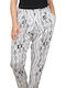 Damen Stoff Hose in Entspannter Passform Black and white