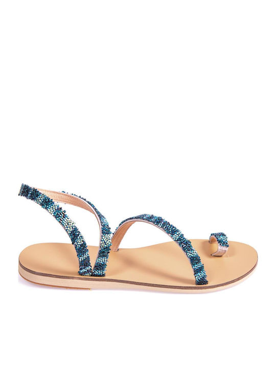 Sofia Manta Leather Women's Flat Sandals with S...