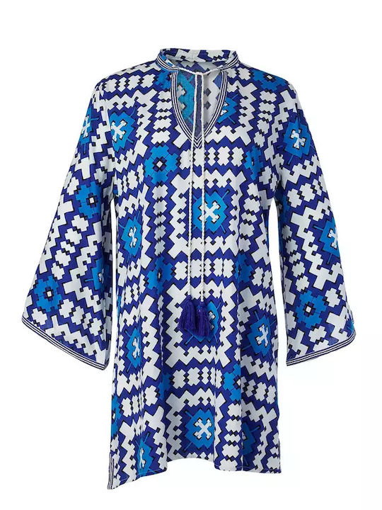 Achilleas Accessories Women's Mini Caftan Beachwear Blue