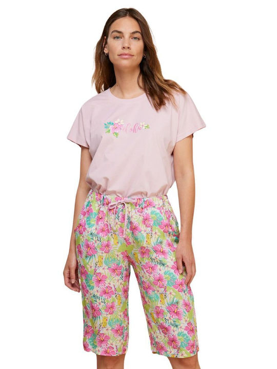 Noidinotte Summer Women's Pyjama Set Cotton Pink