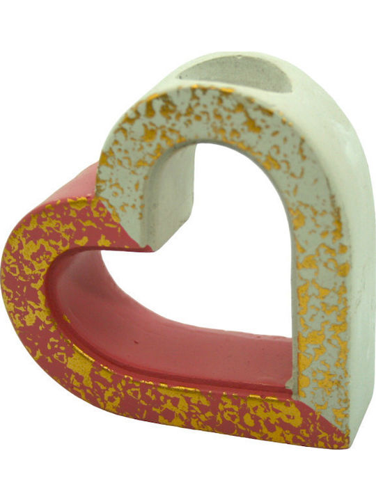 Favore nuntă tub oval ceramic alb, culoare măr putrezit, 10cm M30030s