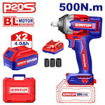 Emtop Brushless Impact Wrench 20V 2x4Ah 1/2"