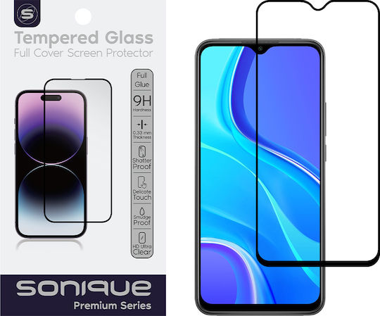 Sonique Hardy Glass Premium Series HD Full Face Tempered Glass Black (Xiaomi Redmi 9 / Redmi 9T / Poco M3)