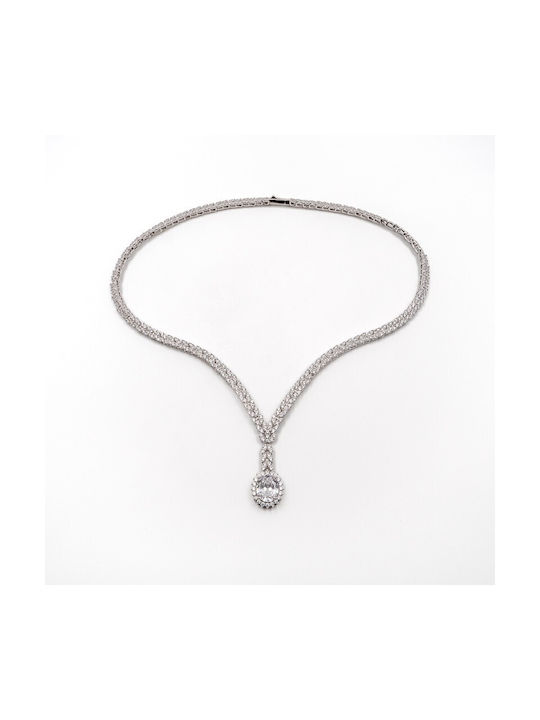 Necklace from Silver with Zircon