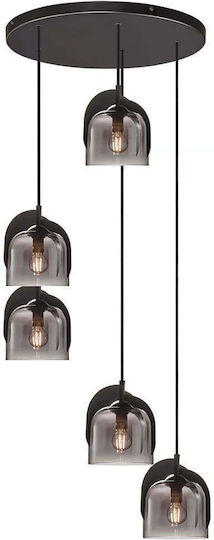 Nordlux Hängelampe Schwarz für 5 Lampen E14, E.14 40x168cm.