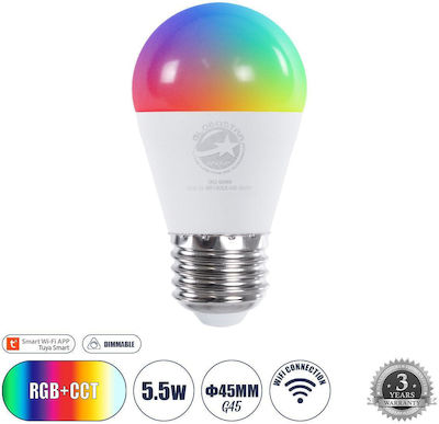 GloboStar Smart LED Bulb 5.5W for Socket E27 and Shape G45 Adjustable White 550lm Dimmable
