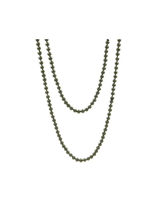 Long Necklace Green Pearls