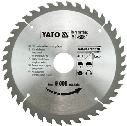Yato Δίσκος Κοπής Ξύλου με 40 Δόντια 184mm