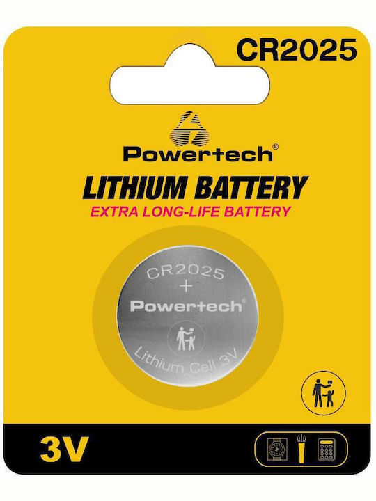 Powertech PT-1211 Batterie Lithium für Uhren CR2025 3V 1Stück