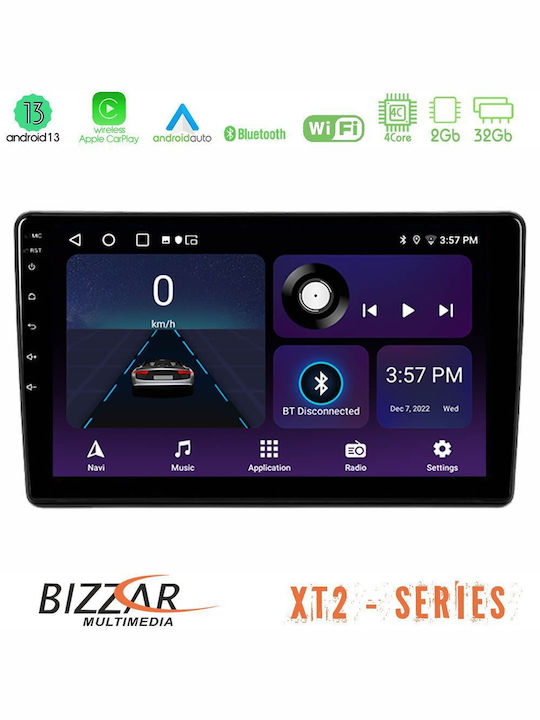 Bizzar Auto-Audiosystem 2DIN (Bluetooth/USB/WiFi/GPS/Apple-Carplay/Android-Auto) mit Touchscreen 9"