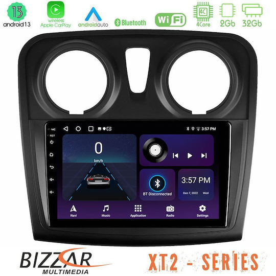 Bizzar Sistem Audio Auto 2DIN (Bluetooth/USB/WiFi/GPS/Apple-Carplay/Android-Auto) cu Ecran Tactil 9"