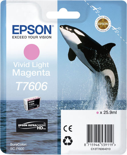 Epson T7606 Γνήσιο Μελάνι Εκτυπωτή InkJet Ανοιχτό Ματζέντα (C13T76064N10)
