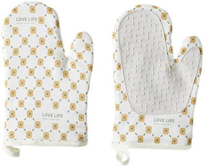 Oven Mitt Fabric White 2pcs