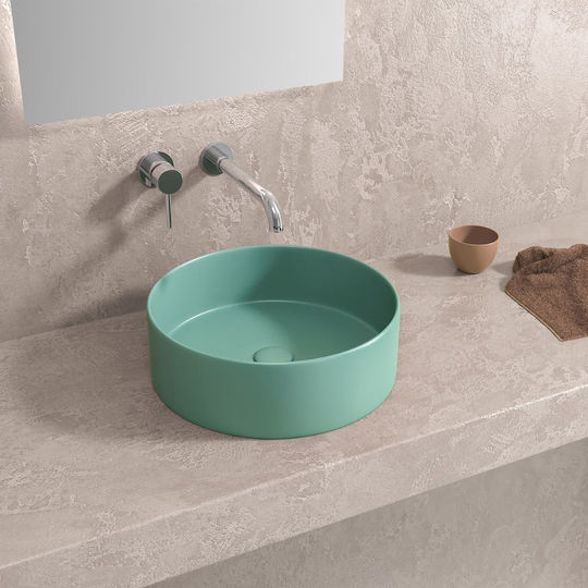 Karag Επικαθήμενος Νιπτήρας Πορσελάνης 35.5x35.5x12cm Turquoise Opaco Karag Επικαθήμενος Νιπτήρας Πορσελάνης 35.5x35.5x12cm Turquoise Opaco
