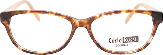 Carlo Rossi Women's Acetate Brown Tortoise Prescription Eyeglass Frame PL.17260-C6