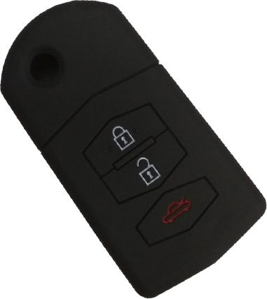 Car Key Cover Case made of with 3 Buttons for Mazda in Red Color 10.21.111