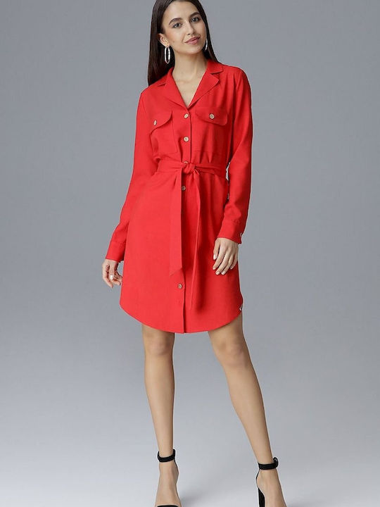 Figl Shirt Dress Dress Red