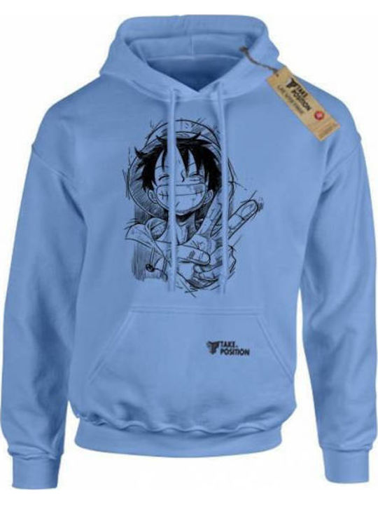 Μπλούζες Φούτερ Κουκούλα Takeposition H-cool Anime One Piece Γαλάζιο 907-1020b-03