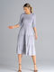 Figl Dress with Ruffle Gray