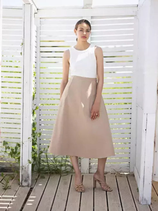 Desiree Midi Kleid Beige