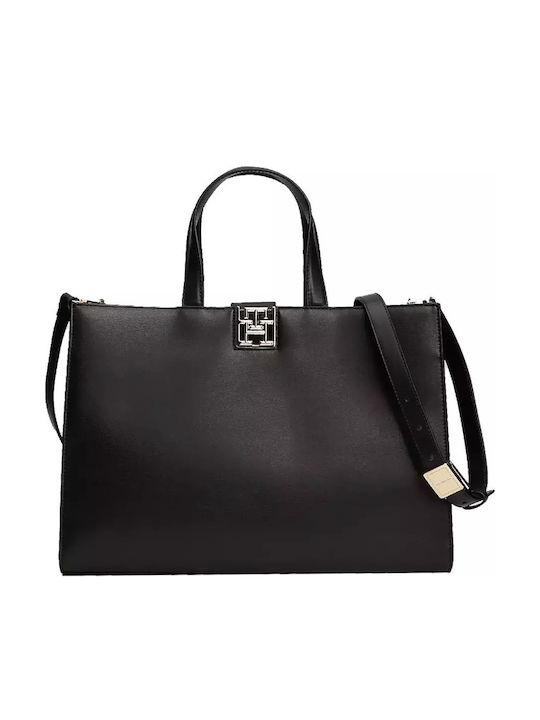tomi Tommy Hilfiger Γυναικεία Τσάντα Tote Χειρός Μαύρη AW0AW16296
