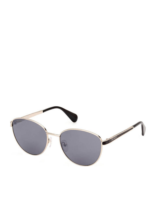 Max & Co Women's Sunglasses with Black Horn-Rimmed Frame and Silver Mirror Lenses MO0105 32C