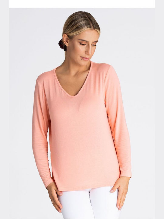 Figl Damen Bluse Langärmelig Rosa