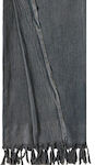 Kentia Beach Towel Pareo Gray with Fringes 180x85cm.