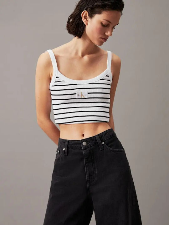 Calvin Klein Women's Blouse Striped Black/White
